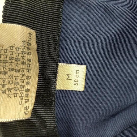 100% Authentic Gucci Cap GG Canvas Sherry Line Navy Blue Polyester - Picture 9 of 9